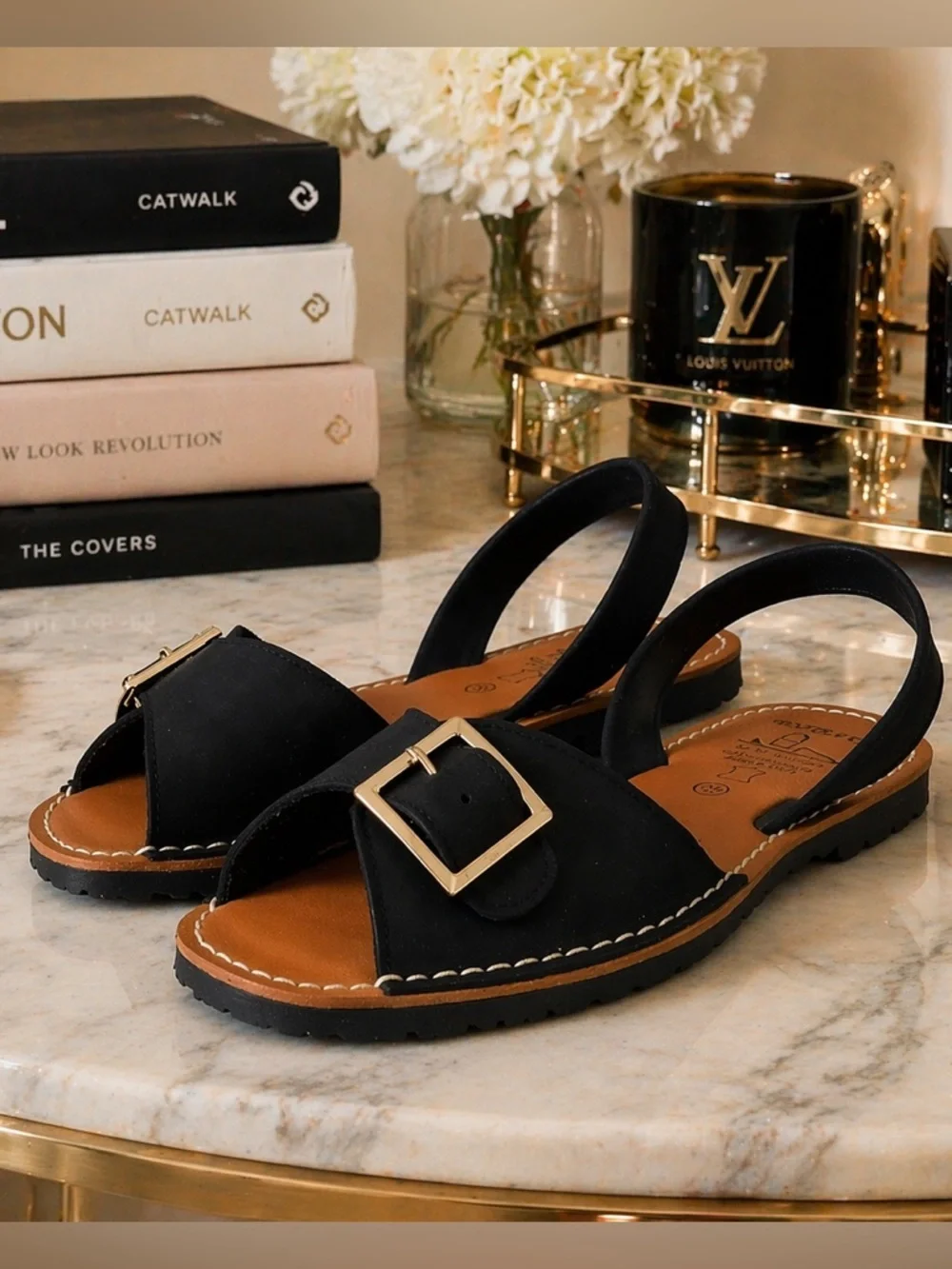 Avarca Menorquina Sandals 9 Nubuck Leather Buckle Coastal Euro Summer